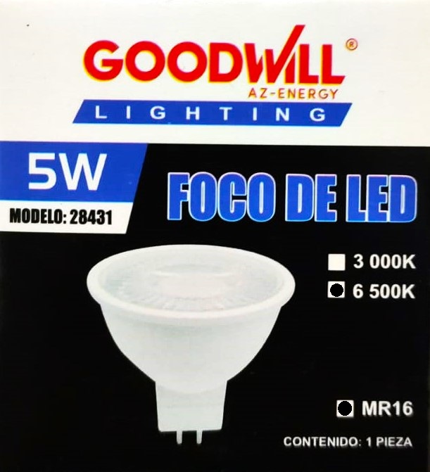 (BLANMR16-28431) FOCO LED 5W MR16 LUZ BCA GOOD WILL