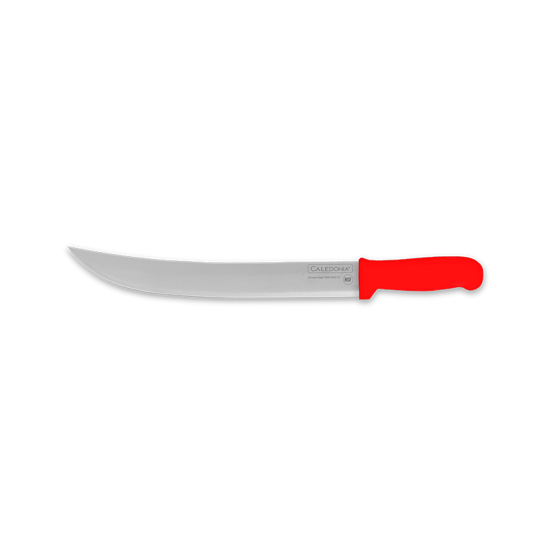 (CABIC-12R) CUCHILLO BISTECERO CURVO 12" MANGO ROJO