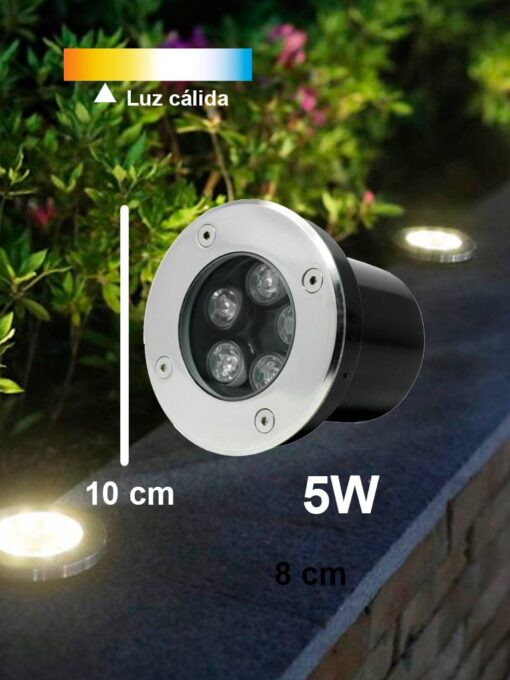 LAMPARA EMPOTRABLE P/PISO 5W  LUZ CALIDA  (GOOD WILL)