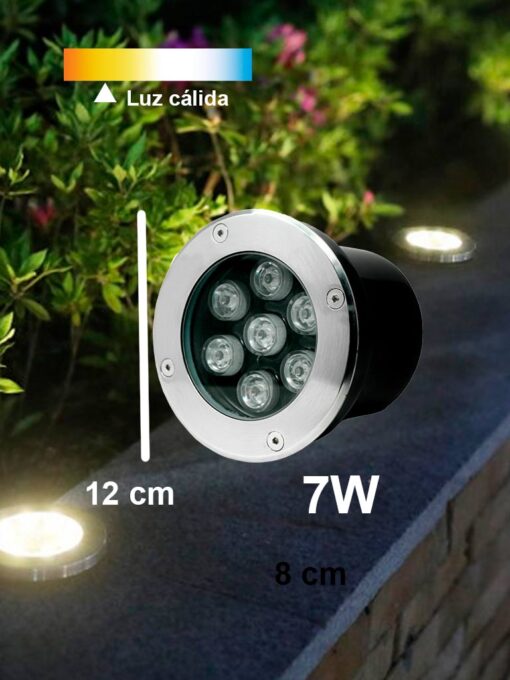 LAMPARA EMPOTRABLE P/PISO 7W LUZ CALIDA (GOOD WILL)