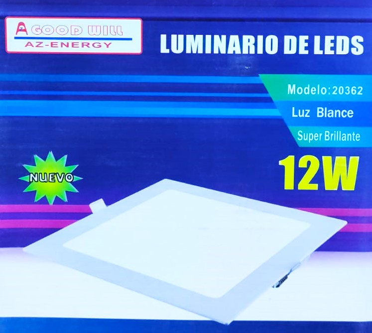 LUMINARIO CUADRADO 12W GOOD WILL