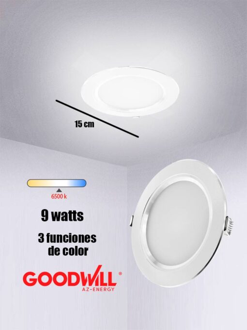 LUMINARIO LED 9W PLATA 3 PASOS (GOOD WILL/DUBAI)