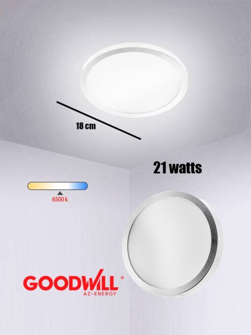 LUMINARIO SOBREPONER PLATA 18W GOOD WILL (21636)