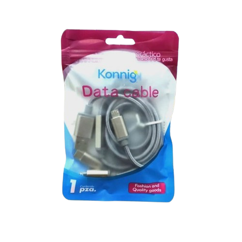 CABLE USB ENTRADAS MULTIPLES KONNIG (C/MICROUSB/iOS) 