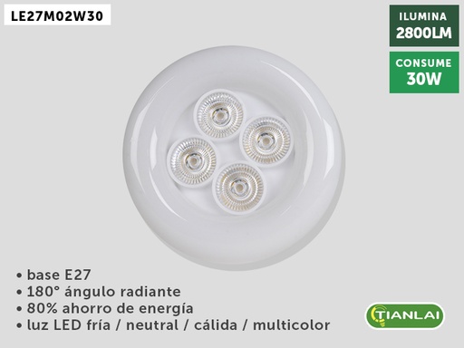 [LE27M02W30] LE27M02W30 LUMINARIO LED RGB 30W TIANLAI 