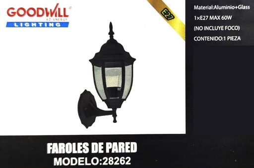 [28262] (28262) FAROL NEGRO DE PARED GOOD WILL